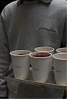 Cups of coffee held on a tray