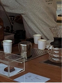 Coffee being served at the bar